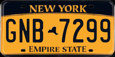 NY license plate GNB7299