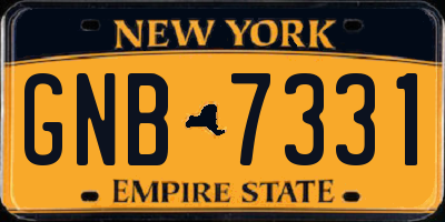 NY license plate GNB7331