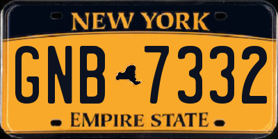 NY license plate GNB7332