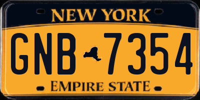 NY license plate GNB7354
