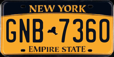 NY license plate GNB7360