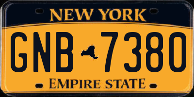 NY license plate GNB7380