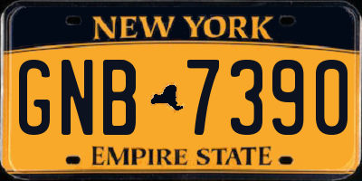 NY license plate GNB7390