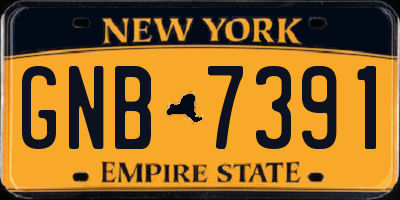 NY license plate GNB7391