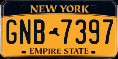 NY license plate GNB7397
