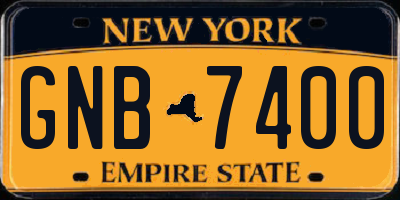 NY license plate GNB7400