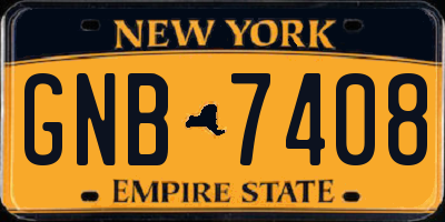 NY license plate GNB7408