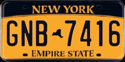NY license plate GNB7416
