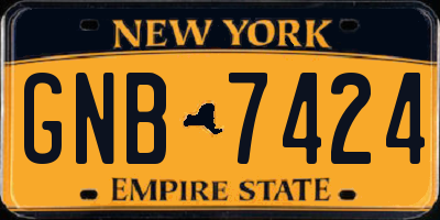 NY license plate GNB7424