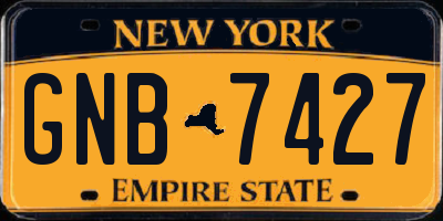 NY license plate GNB7427