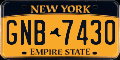 NY license plate GNB7430