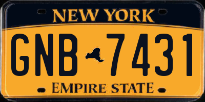 NY license plate GNB7431
