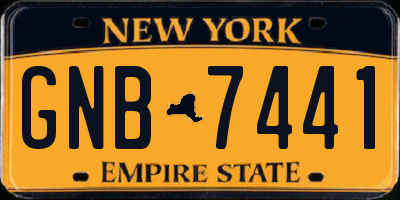 NY license plate GNB7441