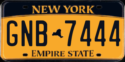 NY license plate GNB7444