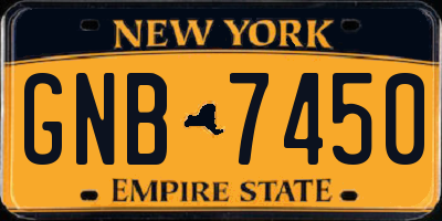 NY license plate GNB7450