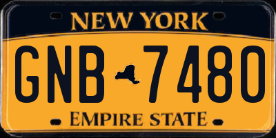 NY license plate GNB7480