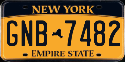 NY license plate GNB7482