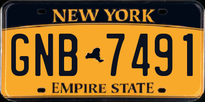 NY license plate GNB7491