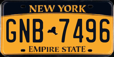 NY license plate GNB7496