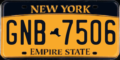 NY license plate GNB7506