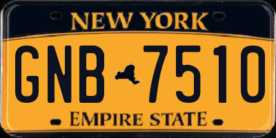 NY license plate GNB7510