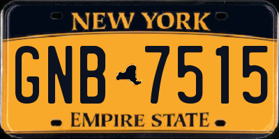 NY license plate GNB7515