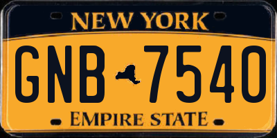 NY license plate GNB7540