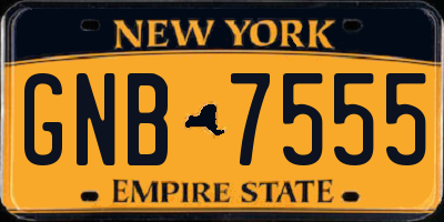 NY license plate GNB7555