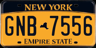 NY license plate GNB7556