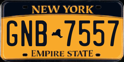 NY license plate GNB7557