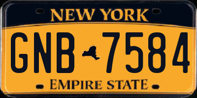 NY license plate GNB7584