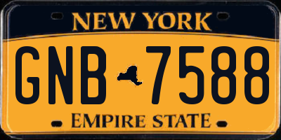 NY license plate GNB7588