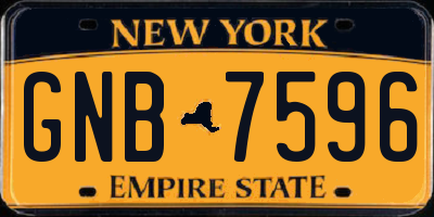 NY license plate GNB7596