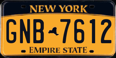 NY license plate GNB7612