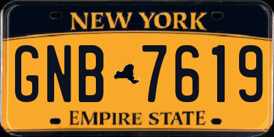 NY license plate GNB7619