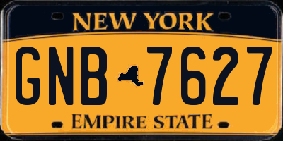NY license plate GNB7627