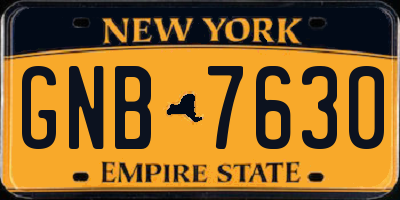 NY license plate GNB7630