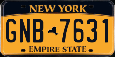 NY license plate GNB7631