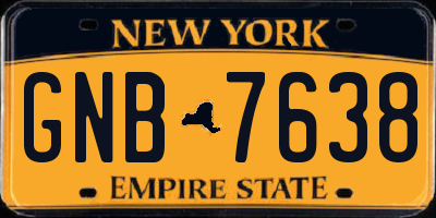 NY license plate GNB7638