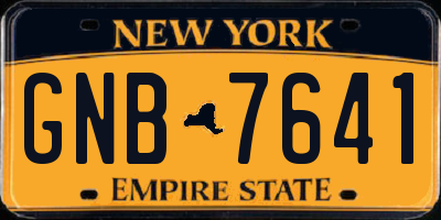 NY license plate GNB7641