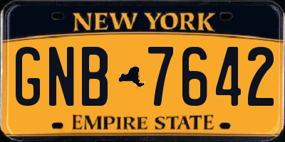 NY license plate GNB7642