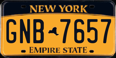 NY license plate GNB7657