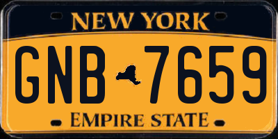 NY license plate GNB7659