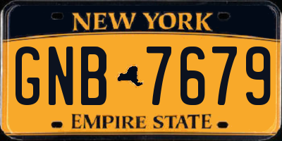 NY license plate GNB7679
