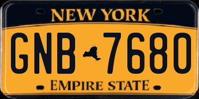 NY license plate GNB7680