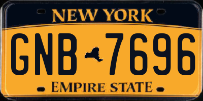 NY license plate GNB7696