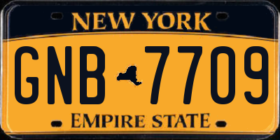 NY license plate GNB7709