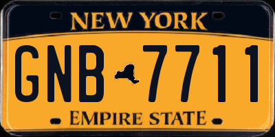 NY license plate GNB7711