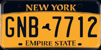 NY license plate GNB7712