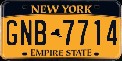 NY license plate GNB7714